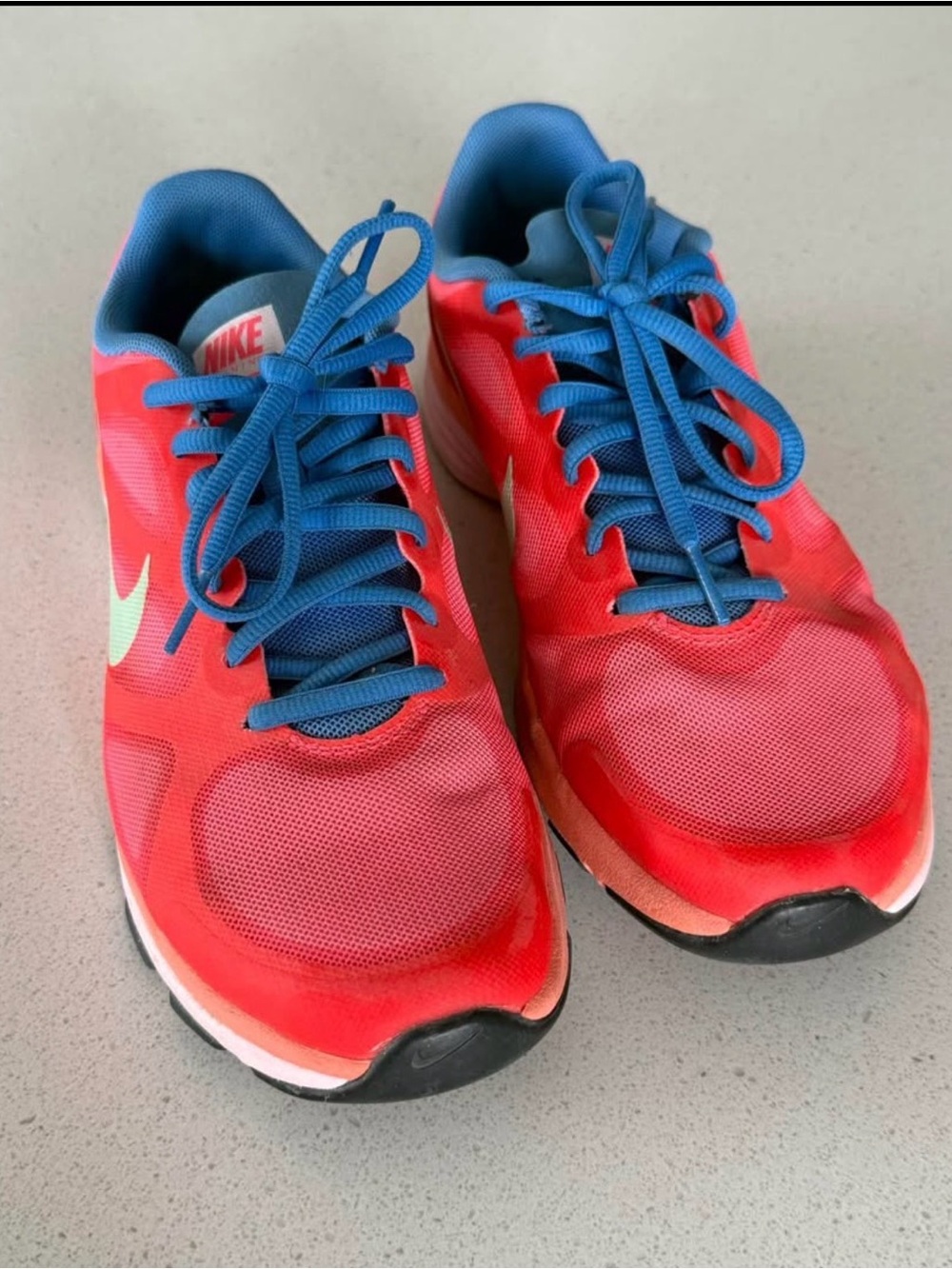 Nike women's Red Sneakers with Blue Laces